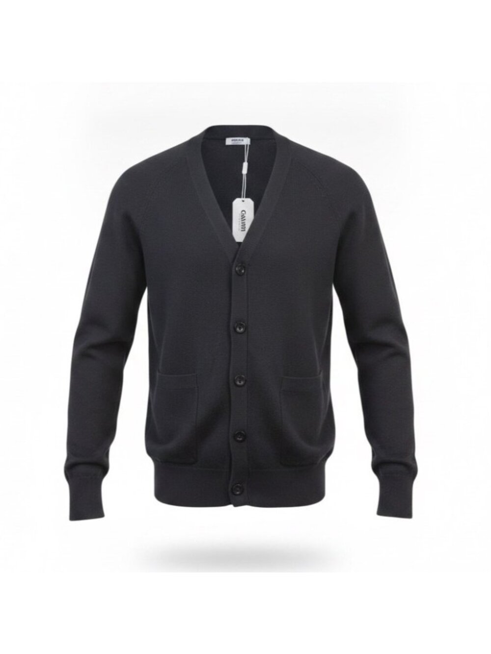 Coofandy Mens Black Cardigan Sweater With Pockets Button-Up Style Size S